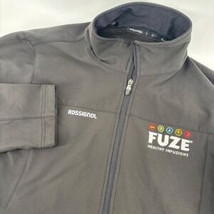 Rossignol R-Wind Softshell Jacket Mens Large Black Excellent Fuze Logo Zip Up